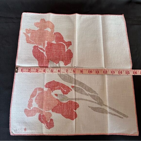 Vintage 70s Vera Neumann Floral Print Cloth Napkins Set of 6 - Picture 5 of 8